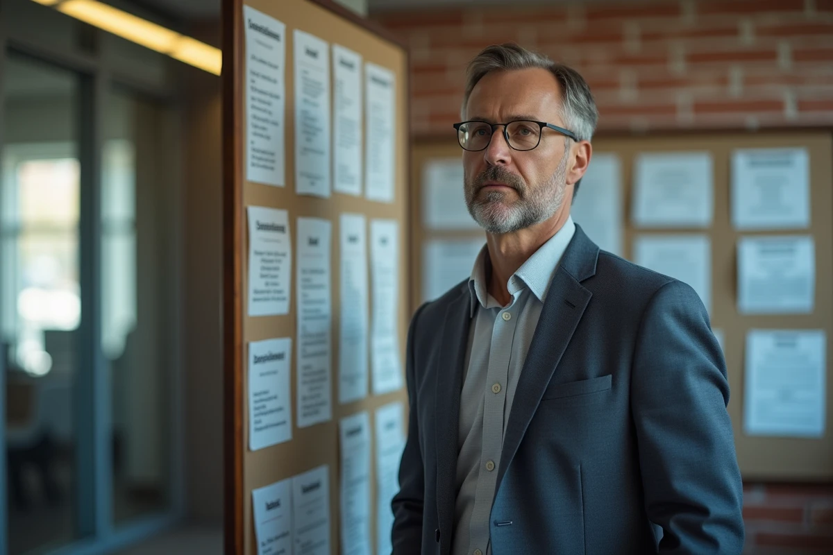 Homme en blazer consultant des offres d